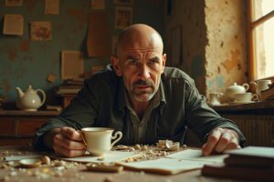 Flux_Dev_A_fortyyearold_whiteskinned_Hungarian_bald_writer_wit_0